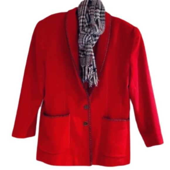 Red Cashmere & Wool Luxury Designer Coat!!! - Picture 9 of 9